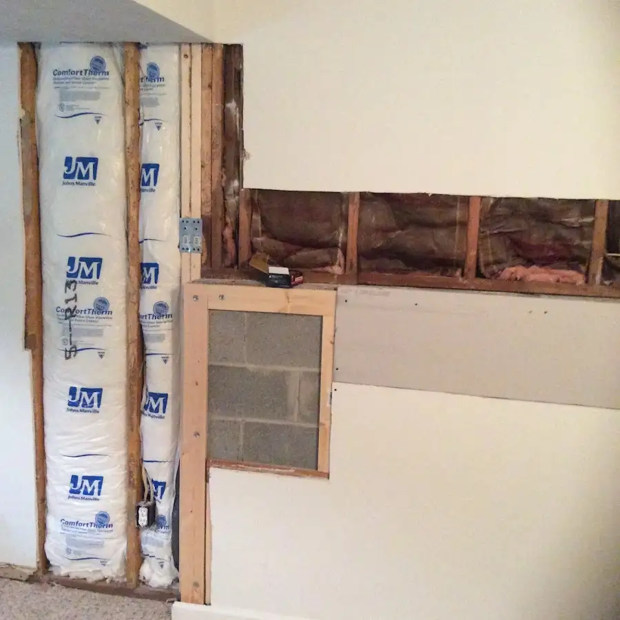 Wall insulation replacement during Contents Cleaning & Restoration in Park